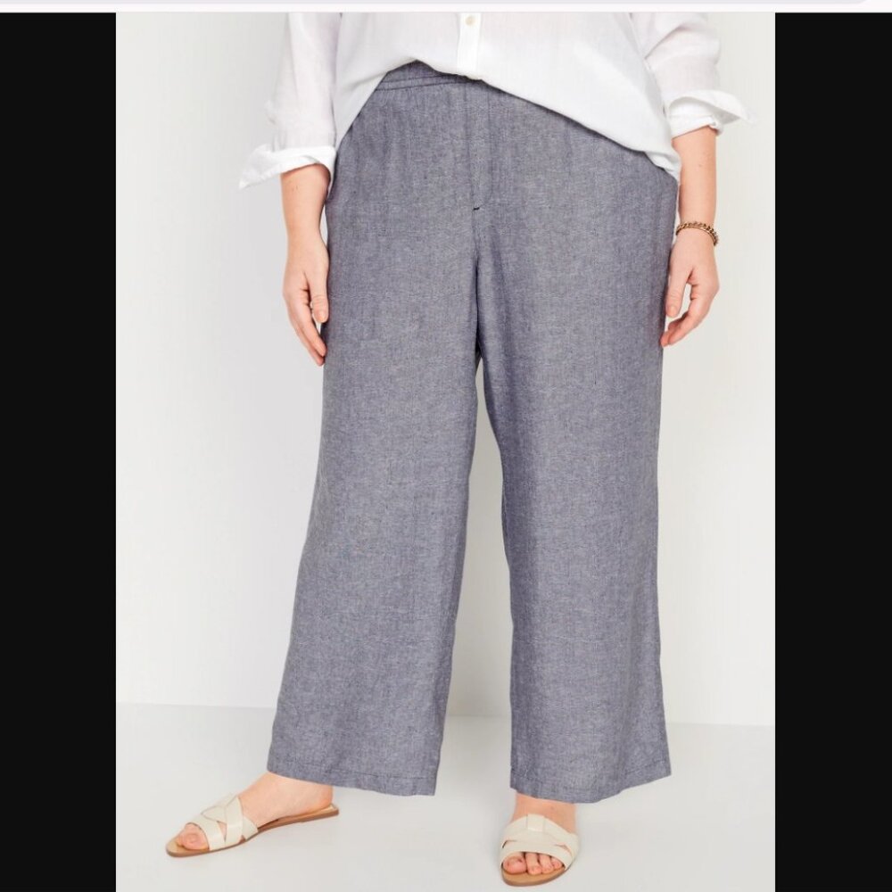 Old Navy Linen-Blend Wide-Leg Pants 2X NWT